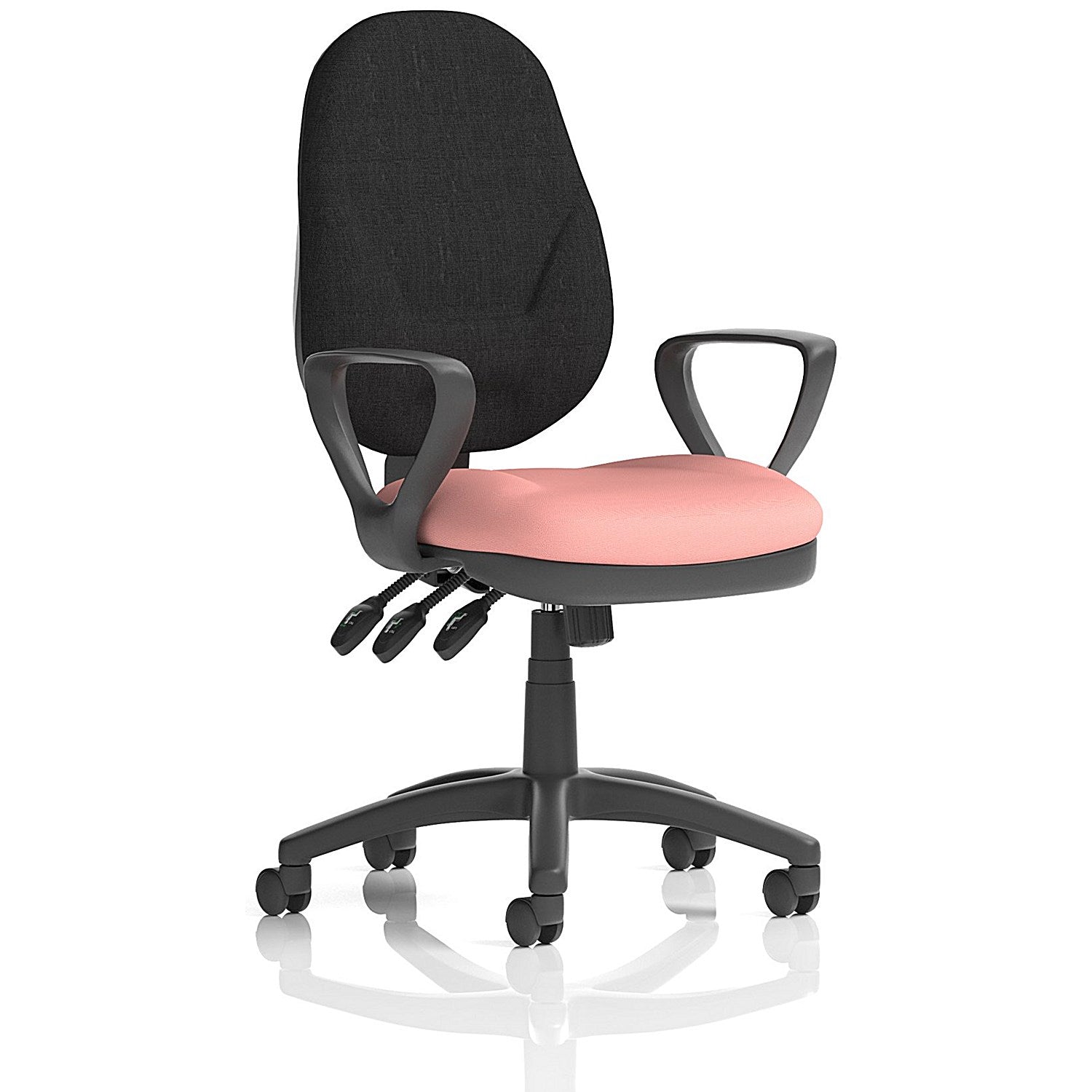Eclipse Plus XL Black Back Lever Task Operator Chair, Fixed Height Arms, Quest Shrimp Easy2Order : KCUP3663