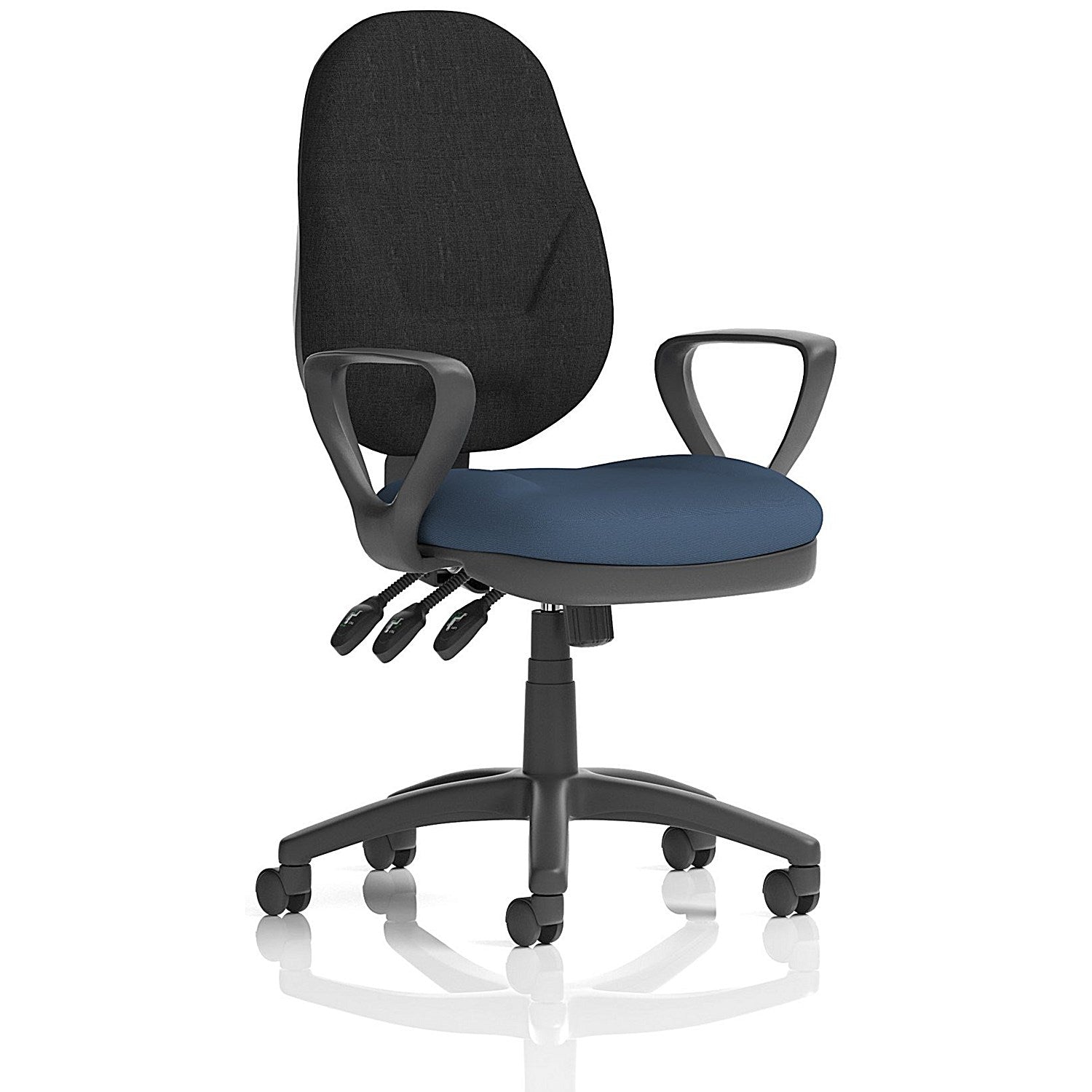 Eclipse Plus XL Black Back Lever Task Operator Chair, Fixed Height Arms, Quest Whelk Easy2Order : KCUP3664