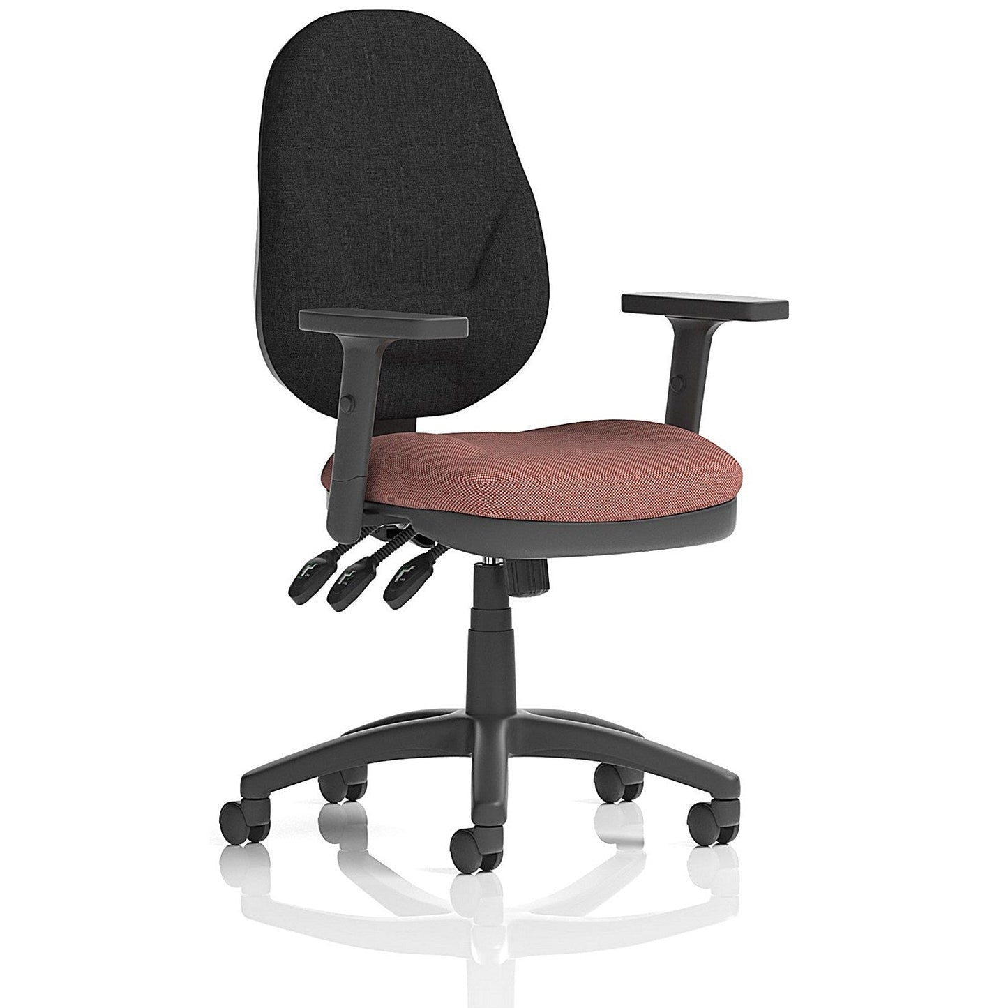 Eclipse Plus XL Black Back Lever Task Operator Chair, Height Adjustable Arms, Rivet Forge Easy2Order : KCUP3677