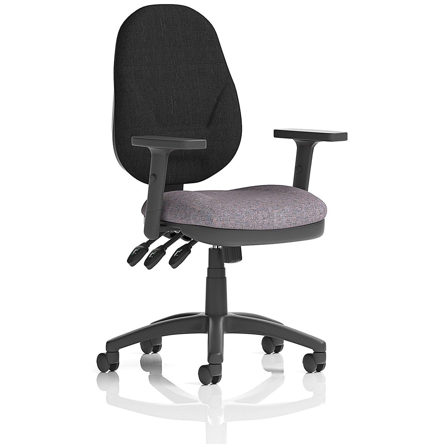 Eclipse Plus XL Black Back Lever Task Operator Chair, Height Adjustable Arms, Rivet Fuse Easy2Order : KCUP3678