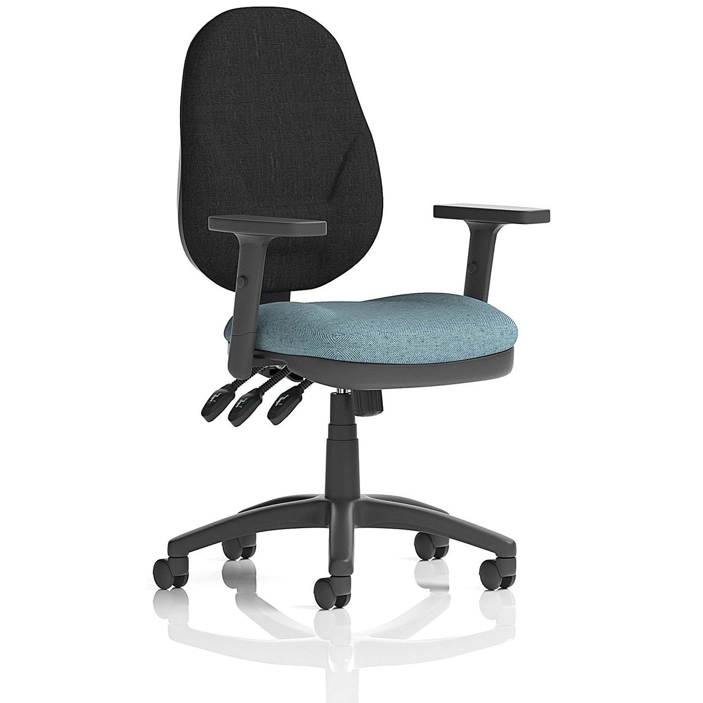 Eclipse Plus XL Black Back Lever Task Operator Chair, Height Adjustable Arms, Rivet Quench Easy2Order : KCUP3679