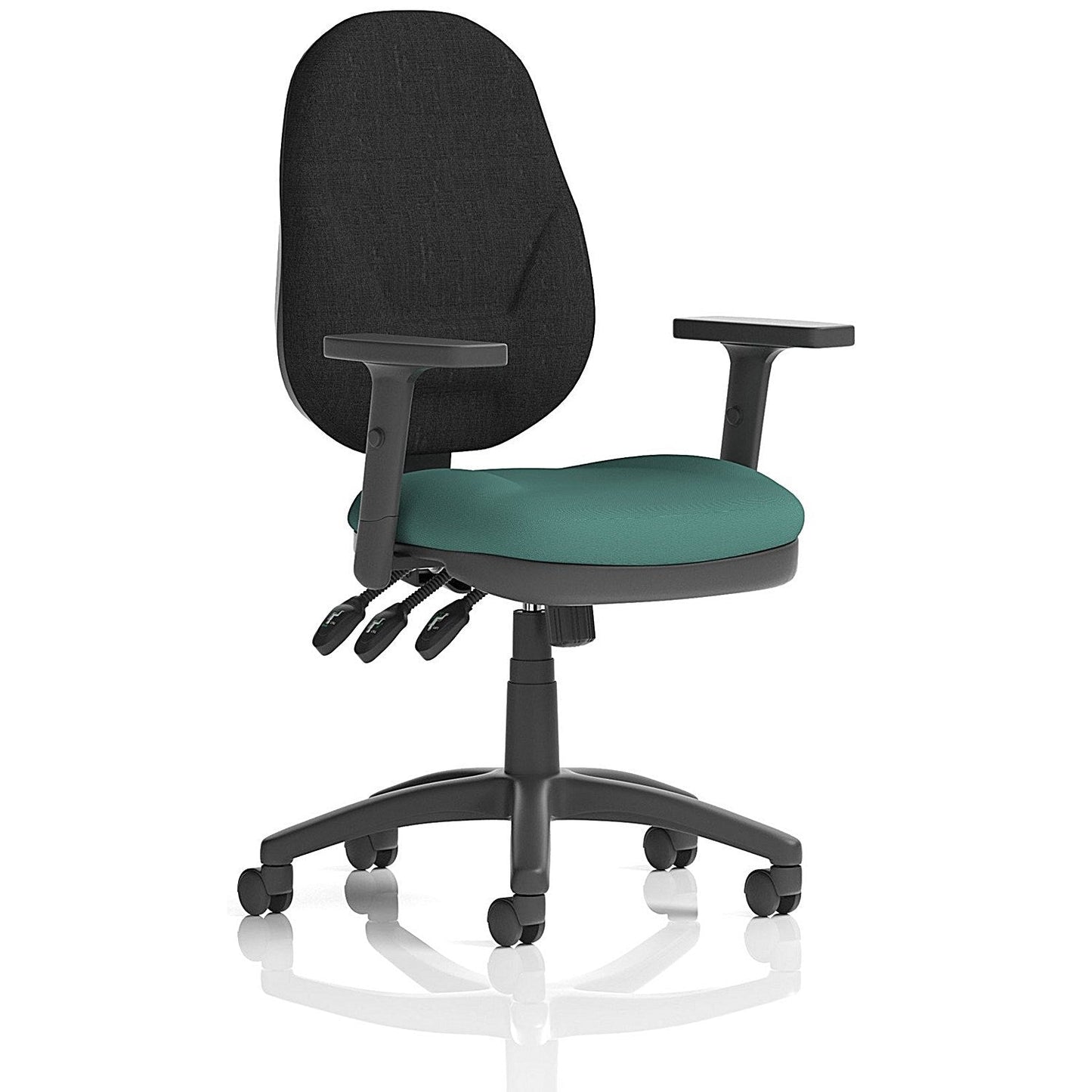 Eclipse Plus XL Black Back Lever Task Operator Chair, Height Adjustable Arms, Quest Kelp Easy2Order : KCUP3682