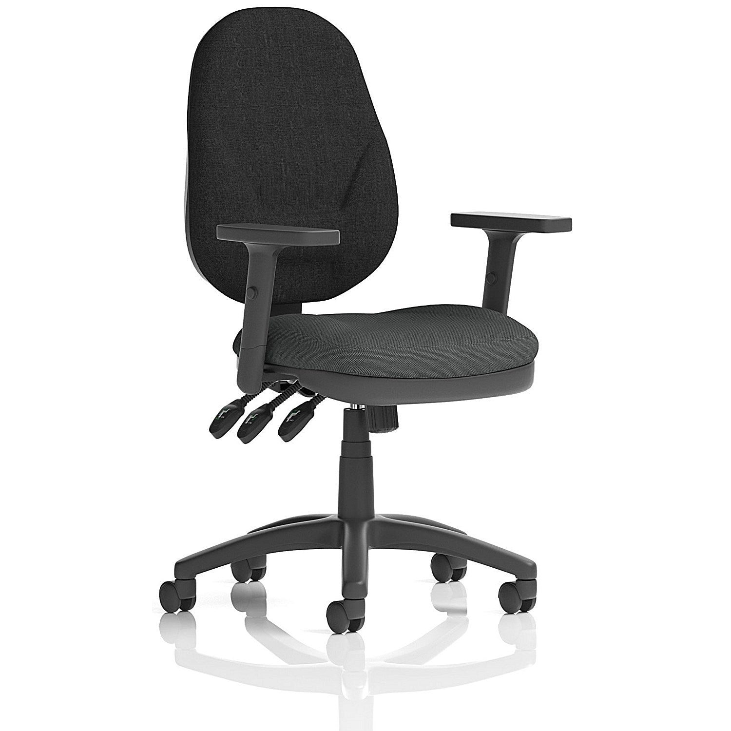 Eclipse Plus XL Black Back Lever Task Operator Chair, Height Adjustable Arms, Quest Mussel Easy2Order : KCUP3684