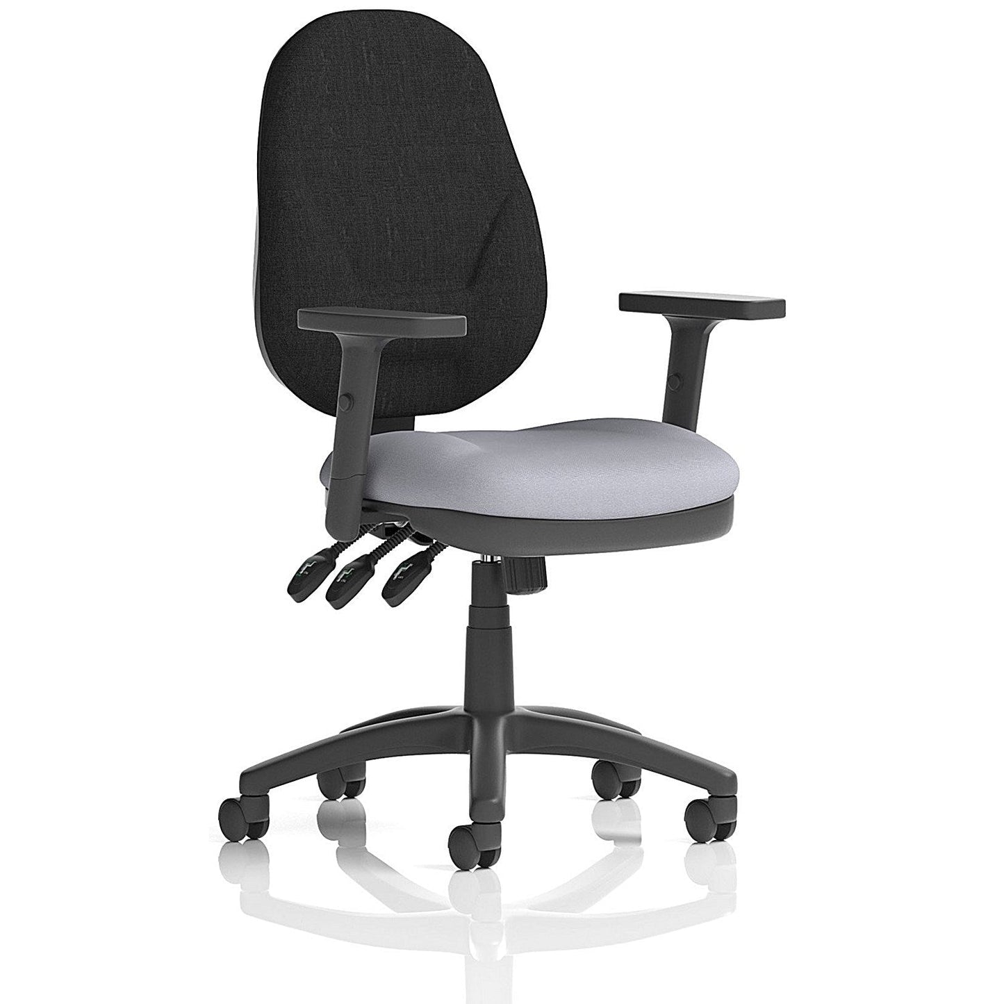 Eclipse Plus XL Black Back Lever Task Operator Chair, Height Adjustable Arms, Quest Shell Easy2Order : KCUP3686