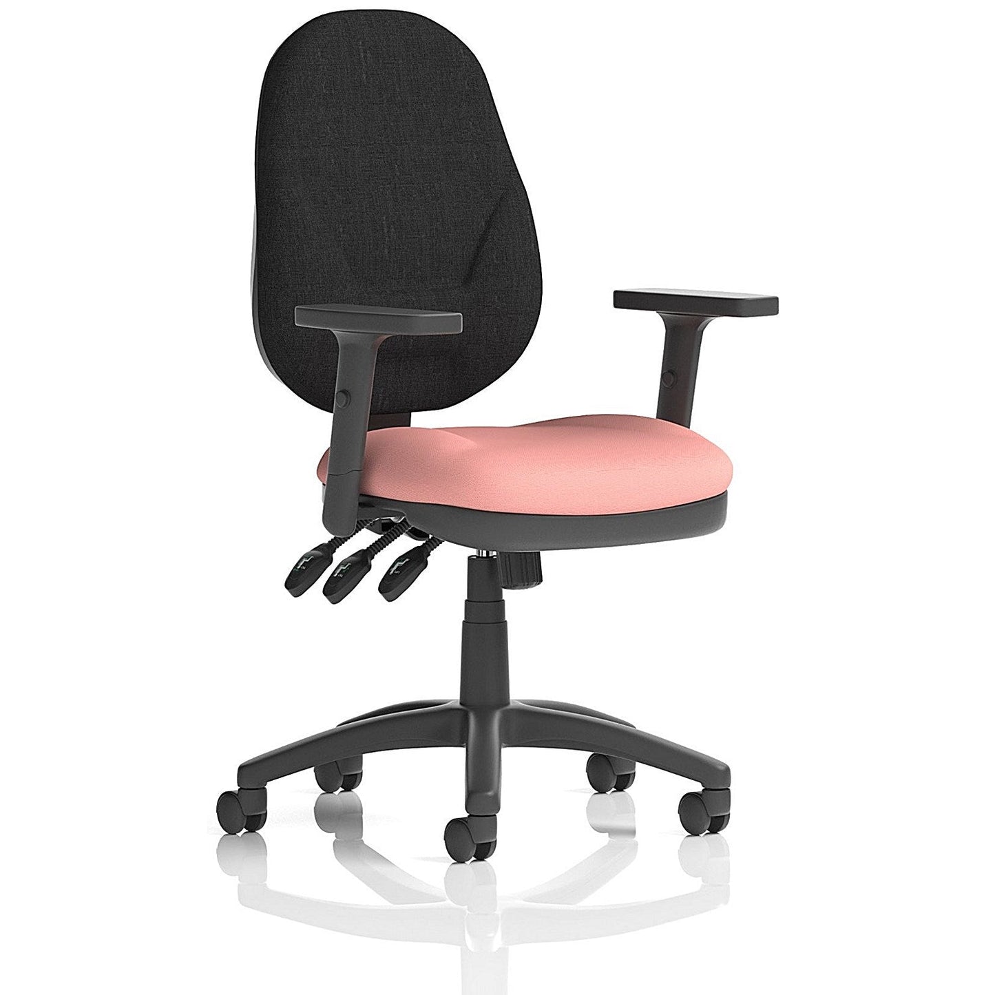 Eclipse Plus XL Black Back Lever Task Operator Chair, Height Adjustable Arms, Quest Shrimp Easy2Order : KCUP3687