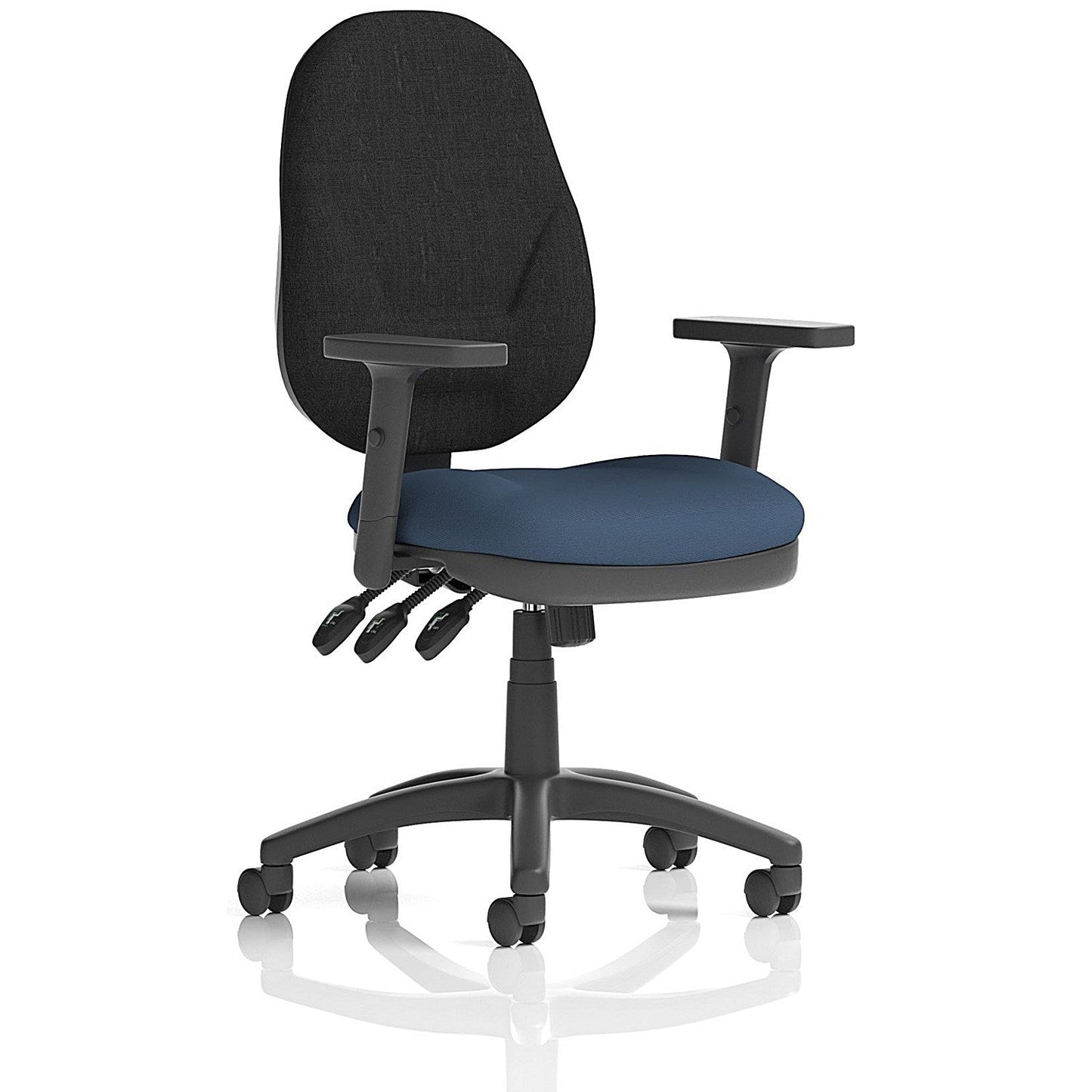 Eclipse Plus XL Black Back Lever Task Operator Chair, Height Adjustable Arms, Quest Whelk Easy2Order : KCUP3688
