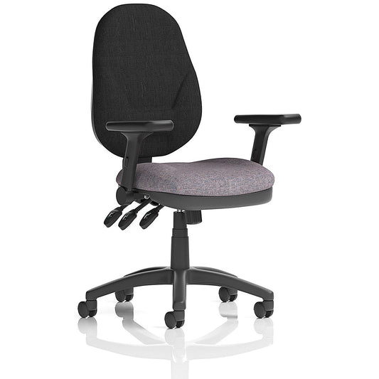Eclipse Plus XL Black Back Lever Task Operator Chair, Folding Arms, Rivet Fuse Easy2Order : KCUP3702
