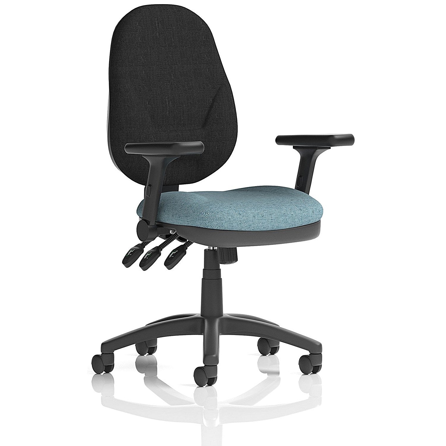 Eclipse Plus XL Black Back Lever Task Operator Chair, Folding Arms, Rivet Quench Easy2Order : KCUP3703