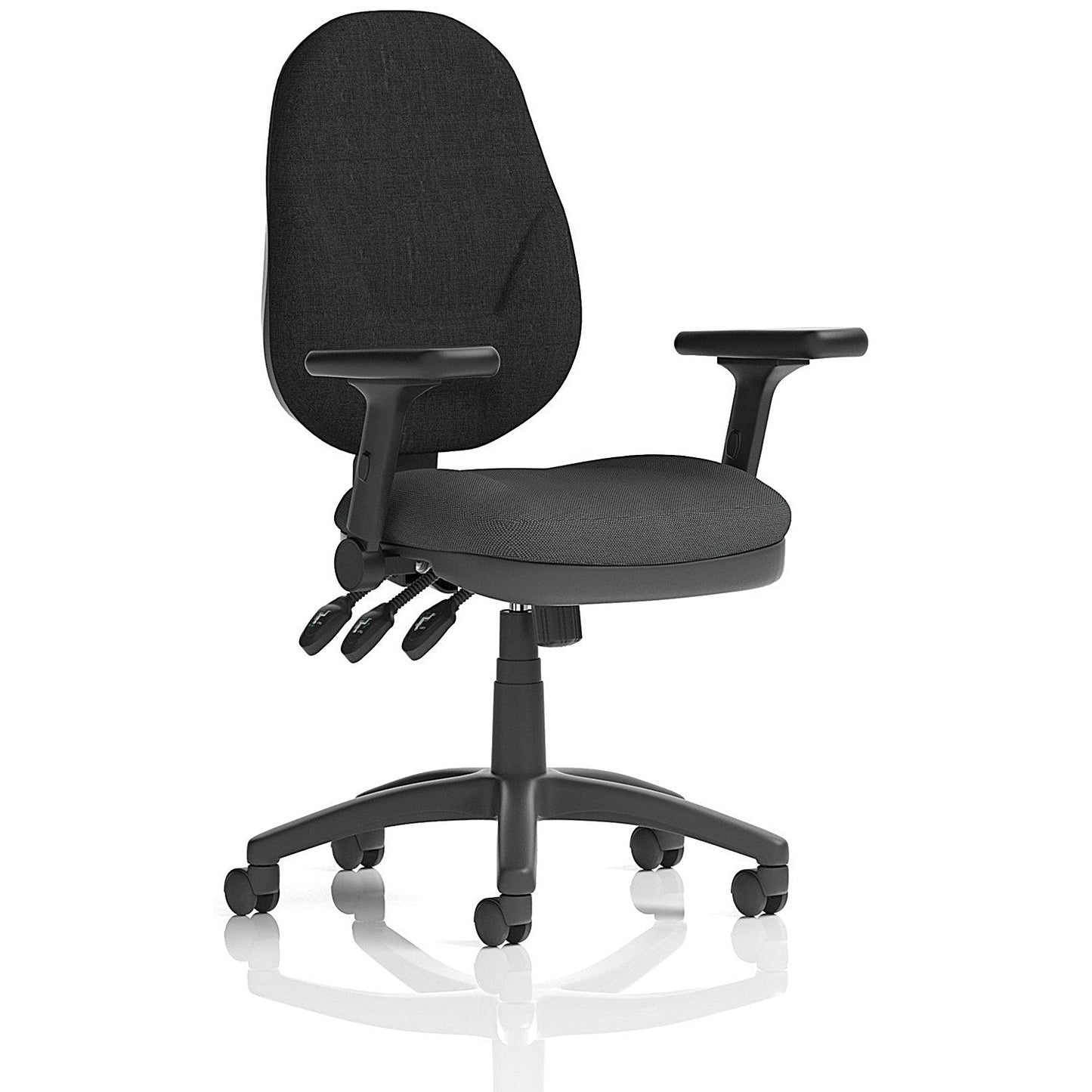 Eclipse Plus XL Black Back Lever Task Operator Chair, Folding Arms, Quest Mussel Easy2Order : KCUP3708