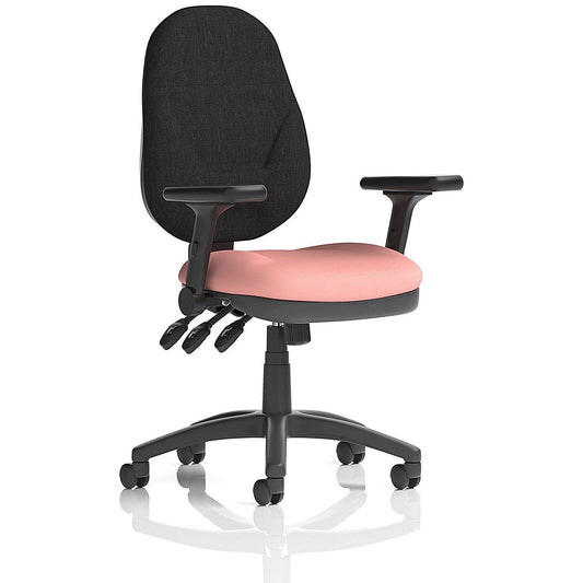 Eclipse Plus XL Black Back Lever Task Operator Chair, Folding Arms, Quest Shrimp Easy2Order : KCUP3711