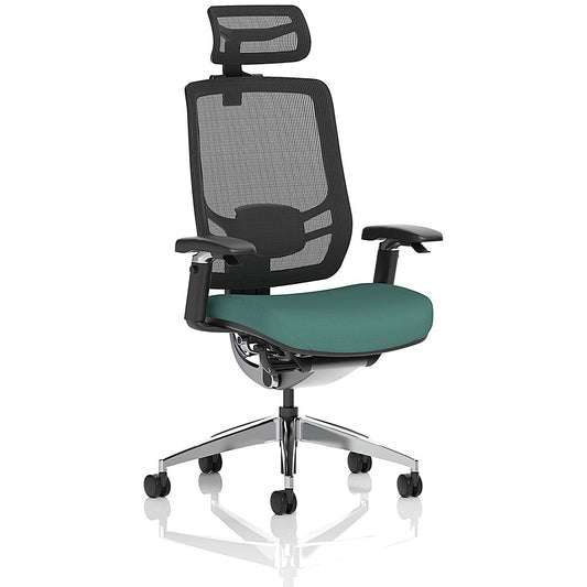 Ergo Click Mesh Back Chair With Headrest, Height Adjustable Arms, Quest Kelp Easy2Order : KCUP3730