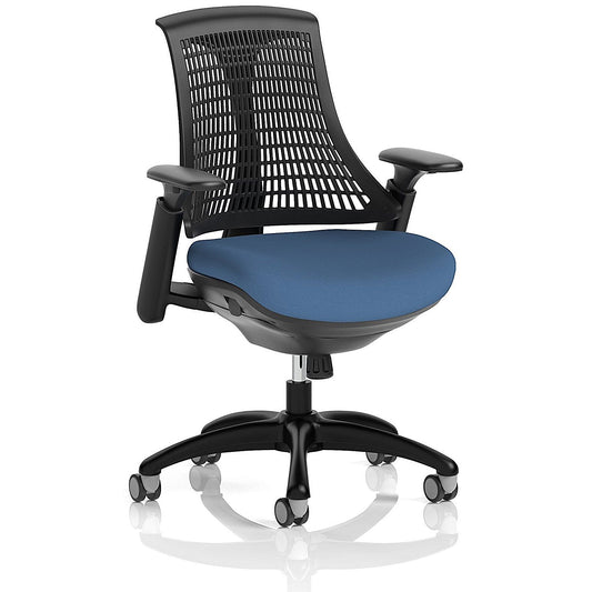 Flex Task Black Frame Black Back Operator Chair, Height Adjustable Arms, Quest Limpet Easy2Order : KCUP3767