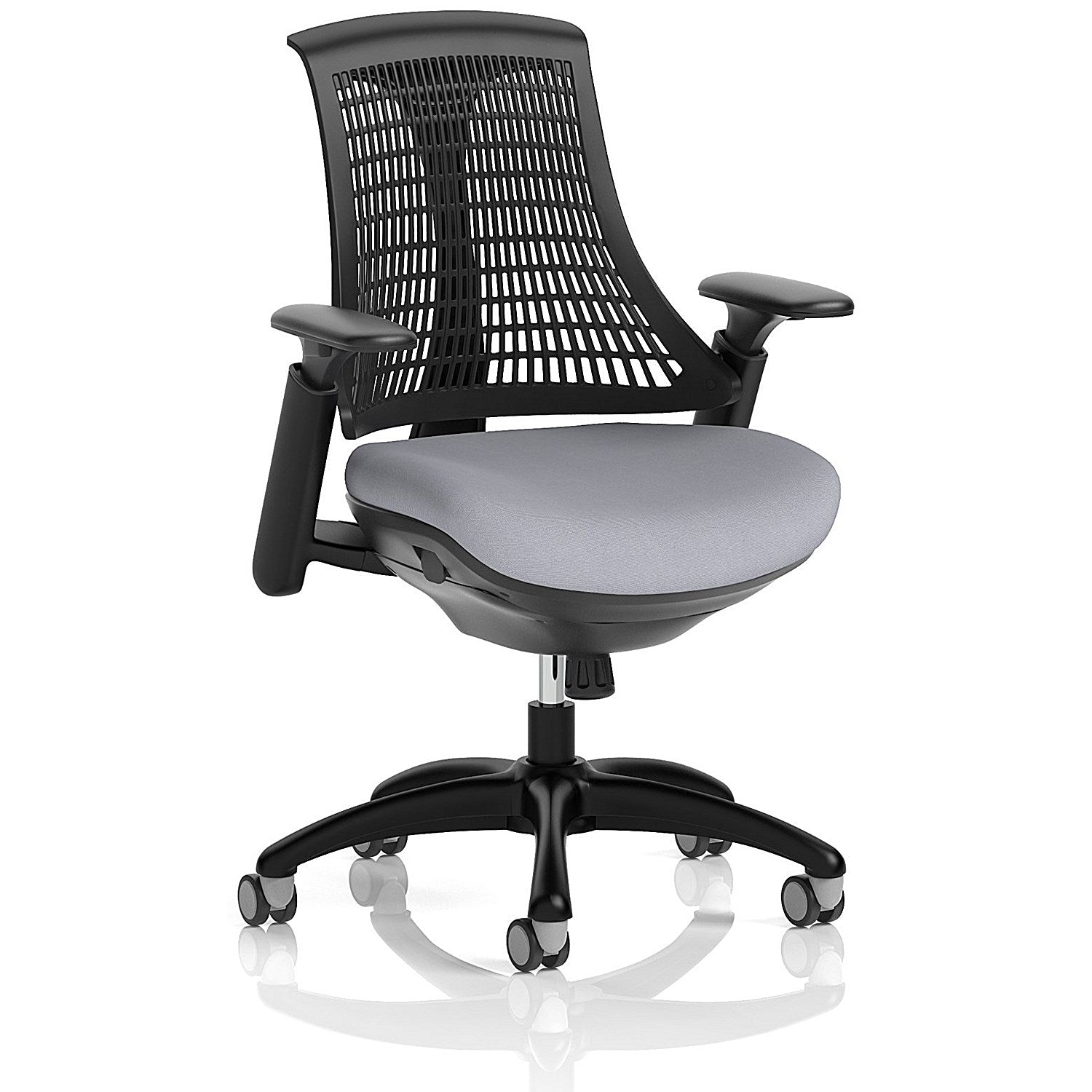 Flex Task Black Frame Black Back Operator Chair, Height Adjustable Arms, Quest Shell Easy2Order : KCUP3770