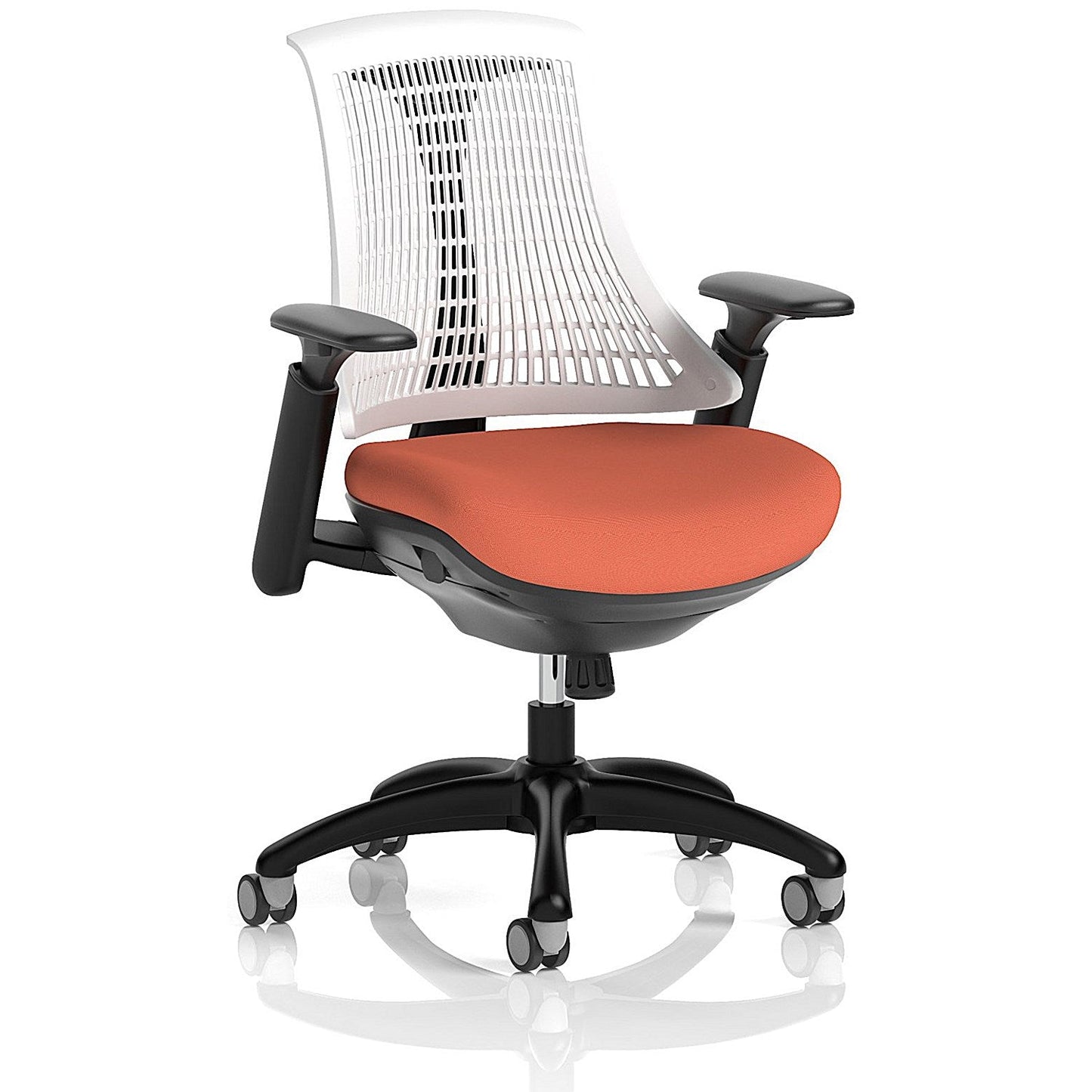 Flex Task Black Frame White Back Operator Chair, Height Adjustable Arms, Quest Crab Easy2Order : KCUP3777