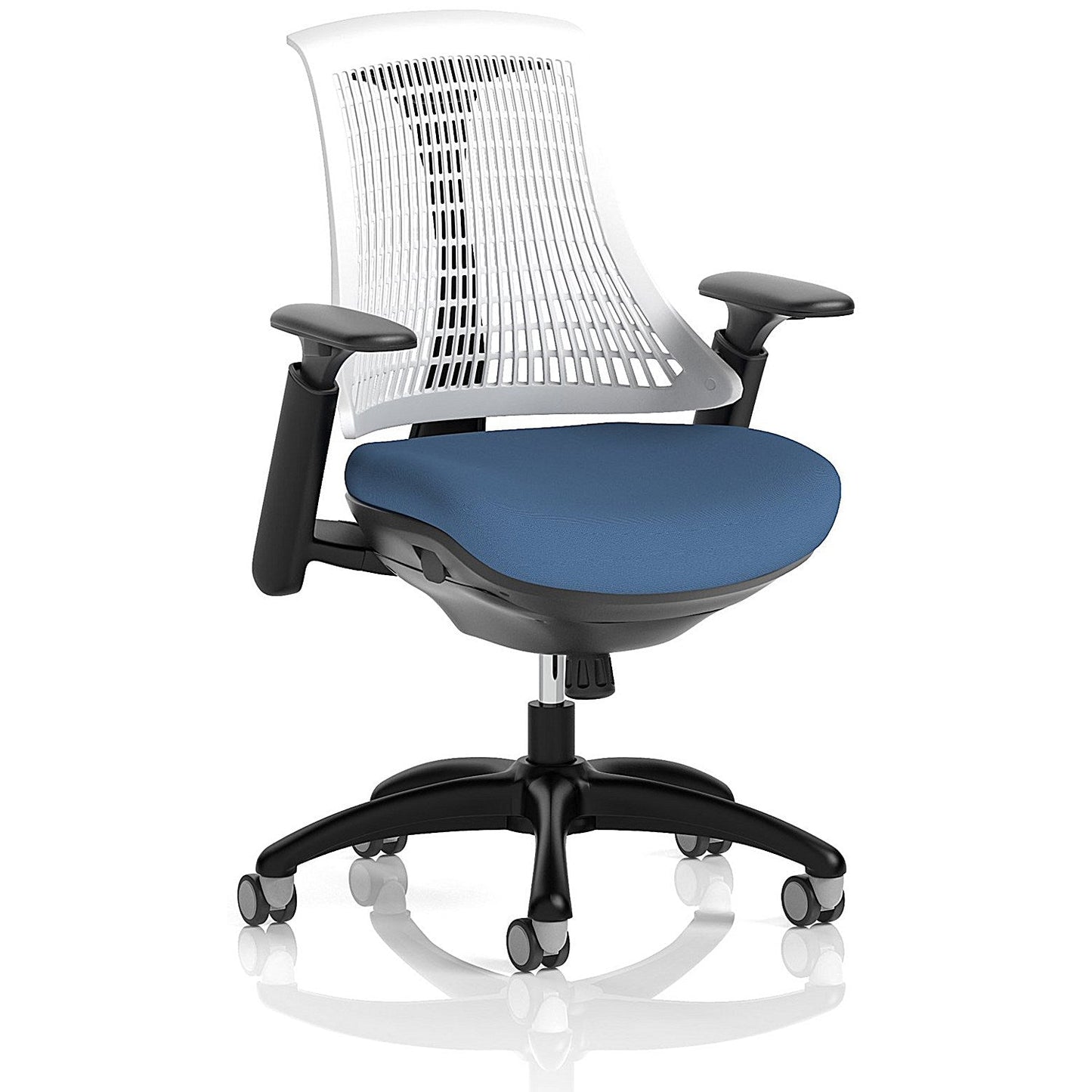 Flex Task Black Frame White Back Operator Chair, Height Adjustable Arms, Quest Limpet Easy2Order : KCUP3779