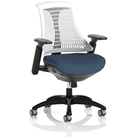 Flex Task Black Frame White Back Operator Chair, Height Adjustable Arms, Quest Whelk Easy2Order : KCUP3784