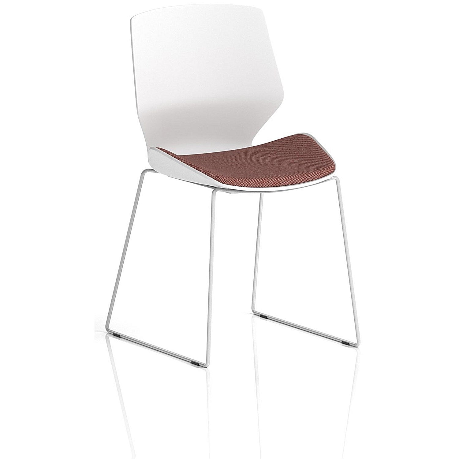 Florence Sled White Frame Visitor Chair, Rivet Forge Easy2Order : KCUP3821