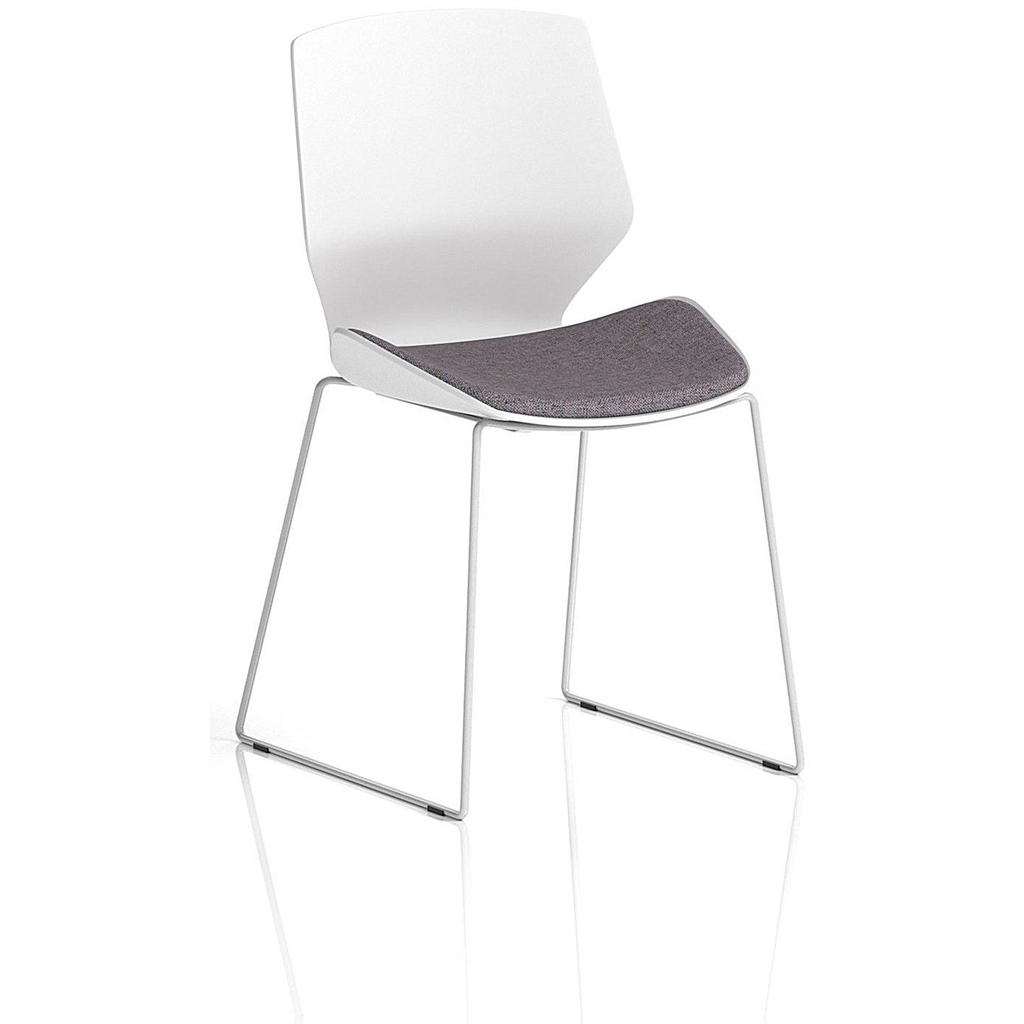 Florence Sled White Frame Visitor Chair, Rivet Fuse Easy2Order : KCUP3822