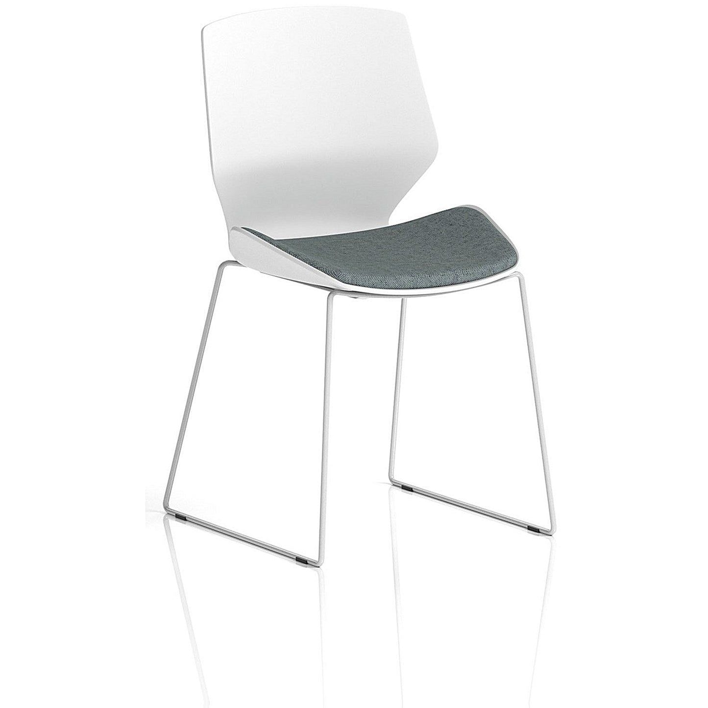 Florence Sled White Frame Visitor Chair, Rivet Tensile Easy2Order : KCUP3824
