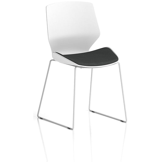 Florence Sled White Frame Visitor Chair, Quest Mussel Easy2Order : KCUP3828