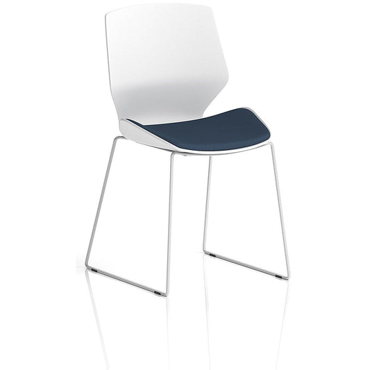 Florence Sled White Frame Visitor Chair, Quest Whelk Easy2Order : KCUP3832
