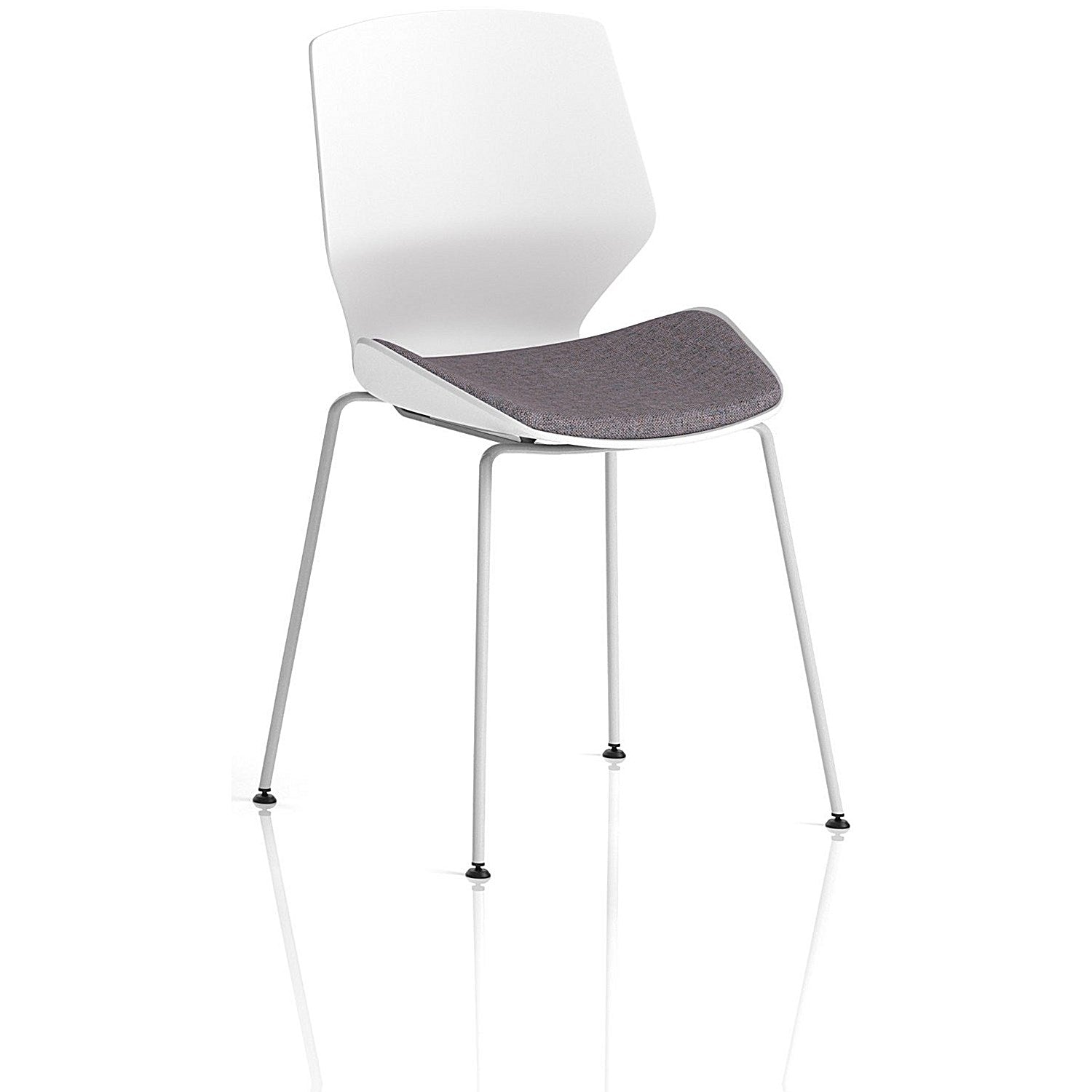 Florence White Frame Visitor Chair, Seat Rivet Fuse Easy2Order : KCUP3846