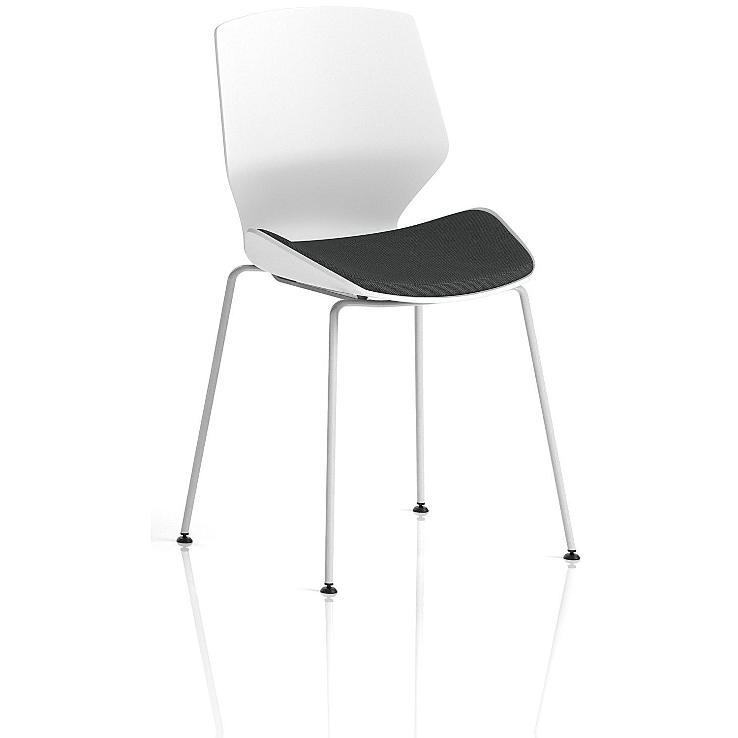 Florence White Frame Visitor Chair, Seat Quest Mussel Easy2Order : KCUP3852