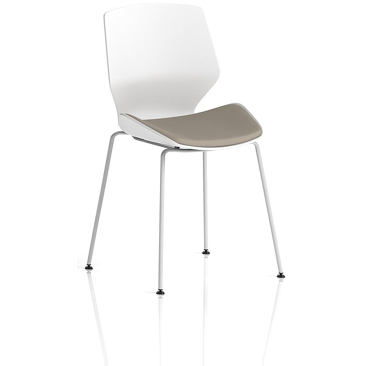Florence White Frame Visitor Chair, Seat Quest Salt Easy2Order : KCUP3853
