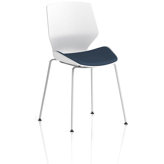 Florence White Frame Visitor Chair, Seat Quest Whelk Easy2Order : KCUP3856