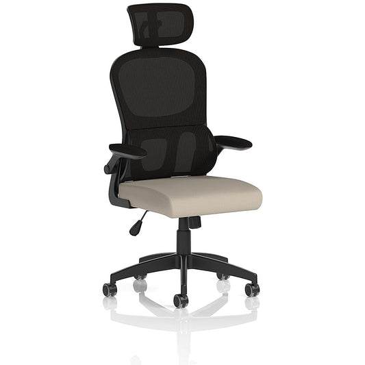 Iris Mesh Back Task Operator With Headrest, Folding Arms, Quest Salt Easy2Order : KCUP3889