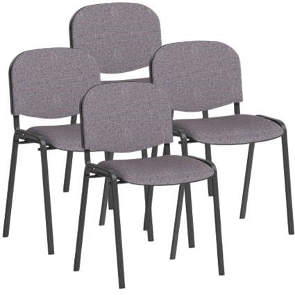 ISO Black Frame Stacking Chair, Rivet Fuse, Pack of 4