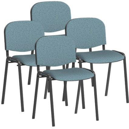 ISO Black Frame Stacking Chair, Rivet Quench, Pack of 4