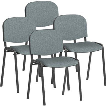 ISO Black Frame Stacking Chair, Rivet Tensile, Pack of 4