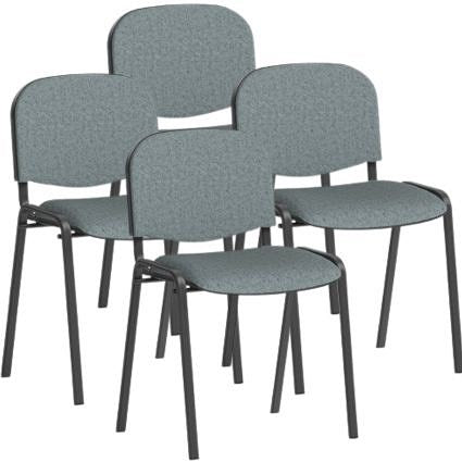 ISO Black Frame Stacking Chair, Rivet Tensile, Pack of 4