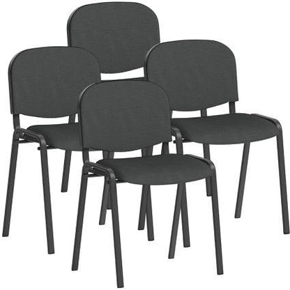 ISO Black Frame Stacking Chair, Quest Mussel, Pack of 4