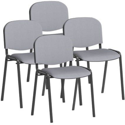 ISO Black Frame Stacking Chair, Quest Shell, Pack of 4