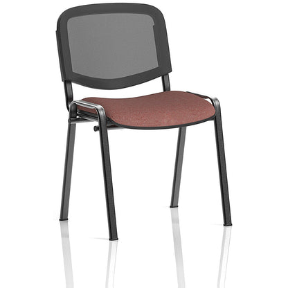 ISO Black Frame Mesh Back Stacking Chair, Rivet Forge, Pack of 4 Easy2Order : KCUP3905