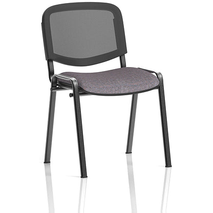 ISO Black Frame Mesh Back Stacking Chair, Rivet Fuse, Pack of 4 Easy2Order : KCUP3906