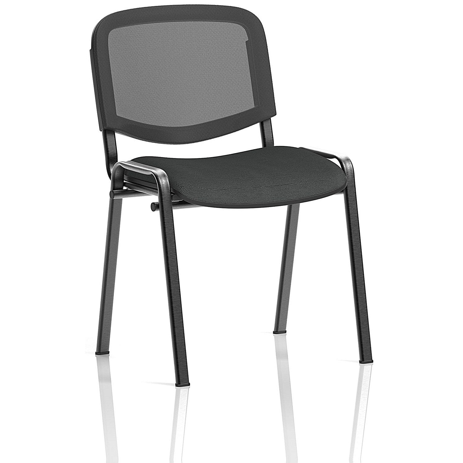 ISO Black Frame Mesh Back Stacking Chair, Quest Mussel, Pack of 4 Easy2Order : KCUP3912