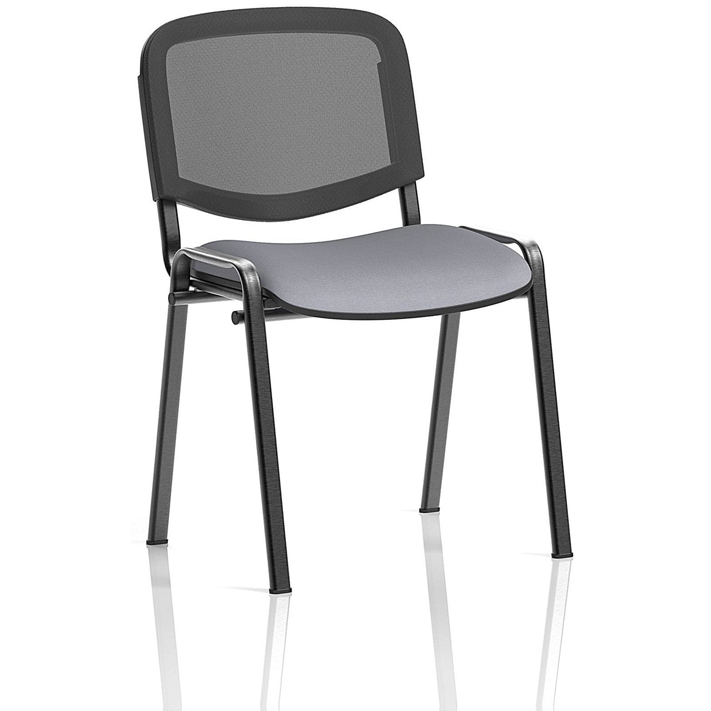 ISO Black Frame Mesh Back Stacking Chair, Quest Shell, Pack of 4 Easy2Order : KCUP3914