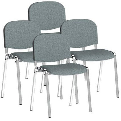 ISO Chrome Frame Stacking Chair, Rivet Tensile, Pack of 4