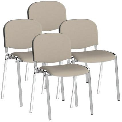 ISO Chrome Frame Stacking Chair, Quest Salt, Pack of 4