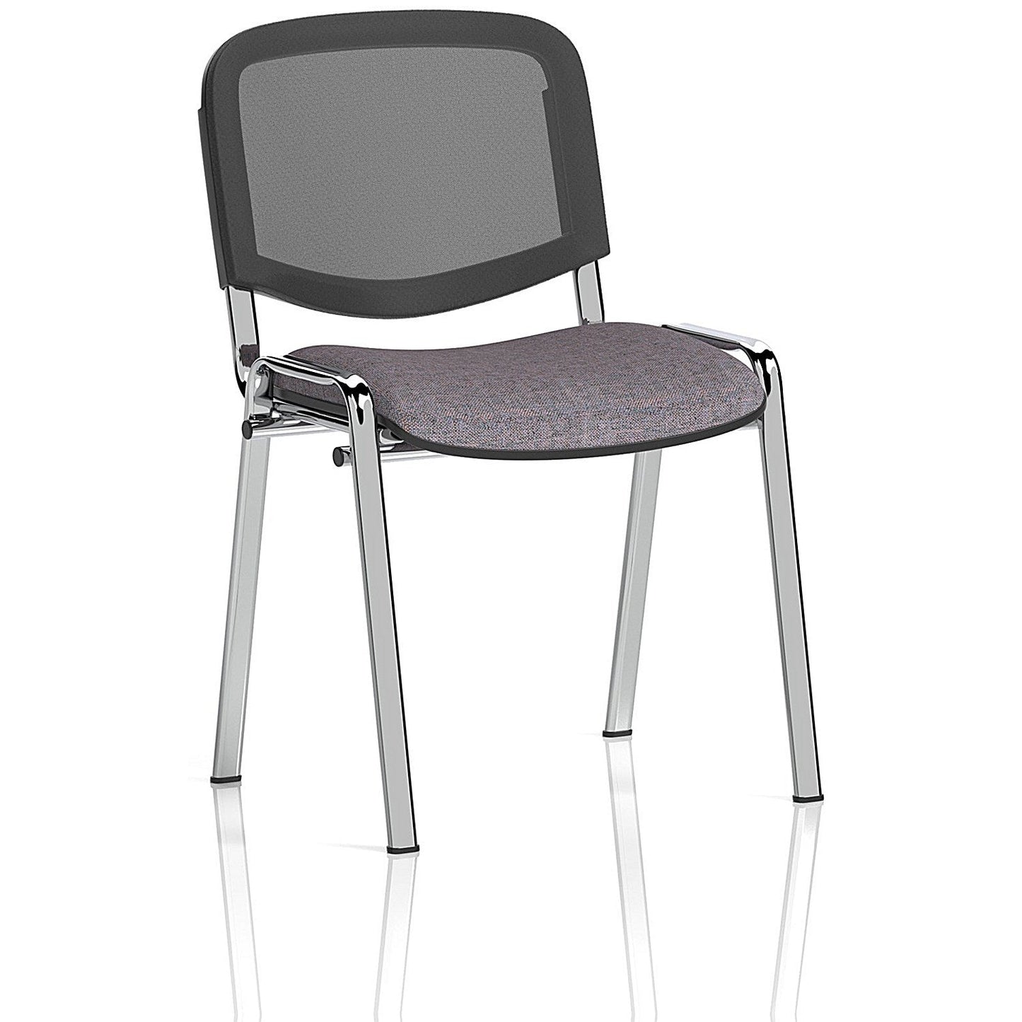 ISO Chrome Frame Mesh Back Stacking Chair, Rivet Fuse, Pack of 4 Easy2Order : KCUP3930