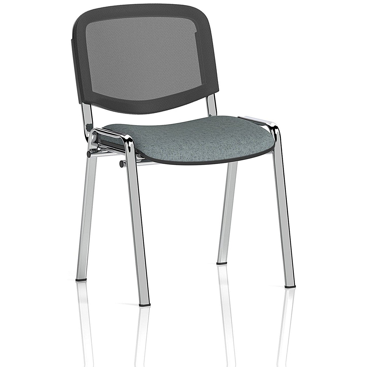ISO Chrome Frame Mesh Back Stacking Chair, Rivet Tensile, Pack of 4 Easy2Order : KCUP3932