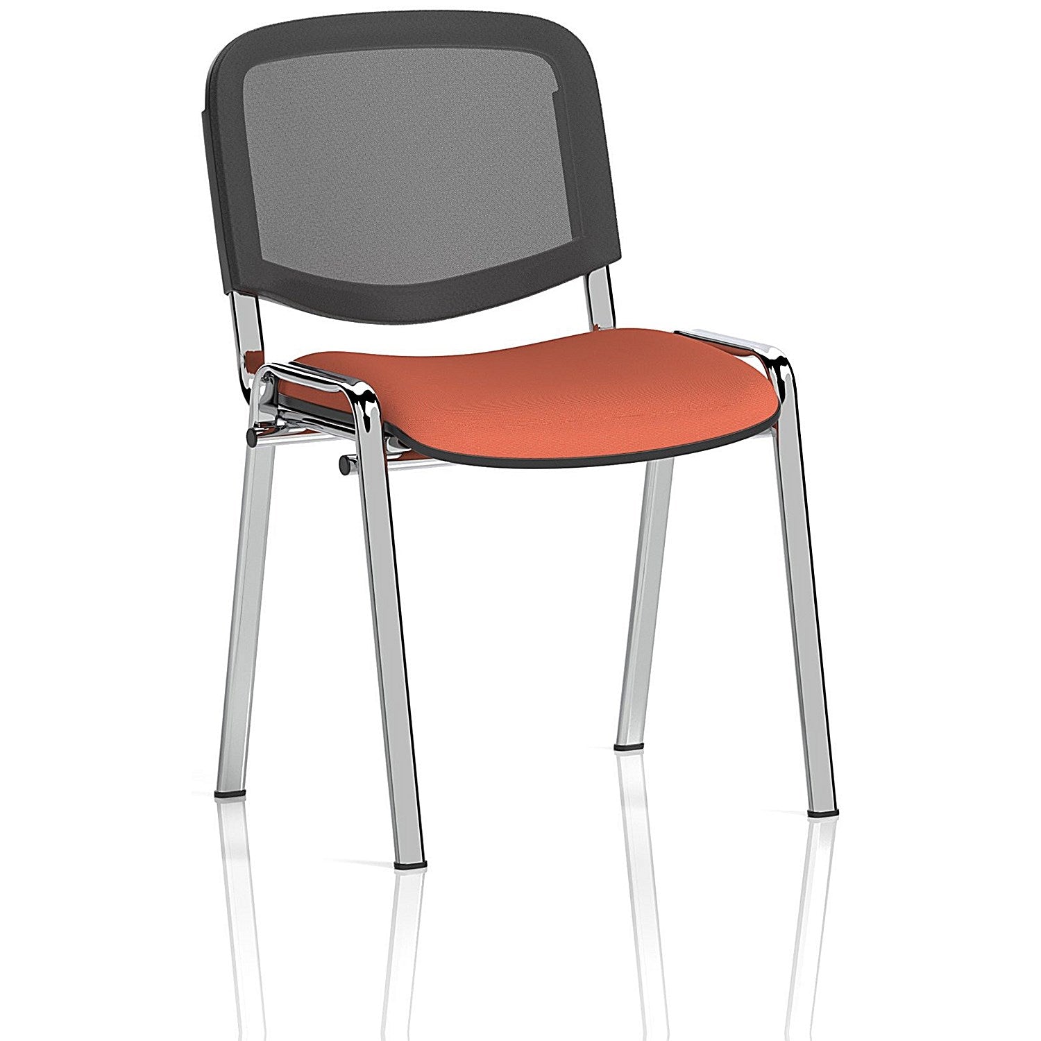 ISO Chrome Frame Mesh Back Stacking Chair, Quest Crab, Pack of 4 Easy2Order : KCUP3933