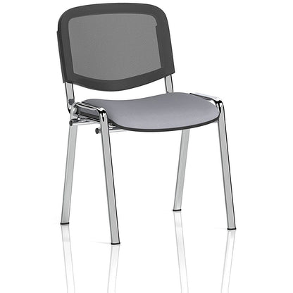 ISO Chrome Frame Mesh Back Stacking Chair, Quest Shell, Pack of 4 Easy2Order : KCUP3938