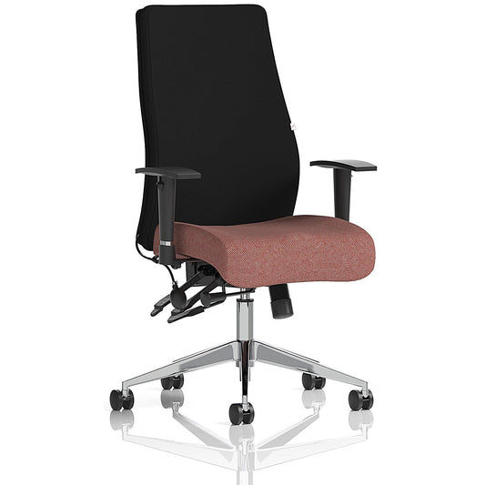 Onyx Ergo Black Back Posture Chair, Height Adjustable Arms, Rivet Forge Easy2Order : KCUP4061