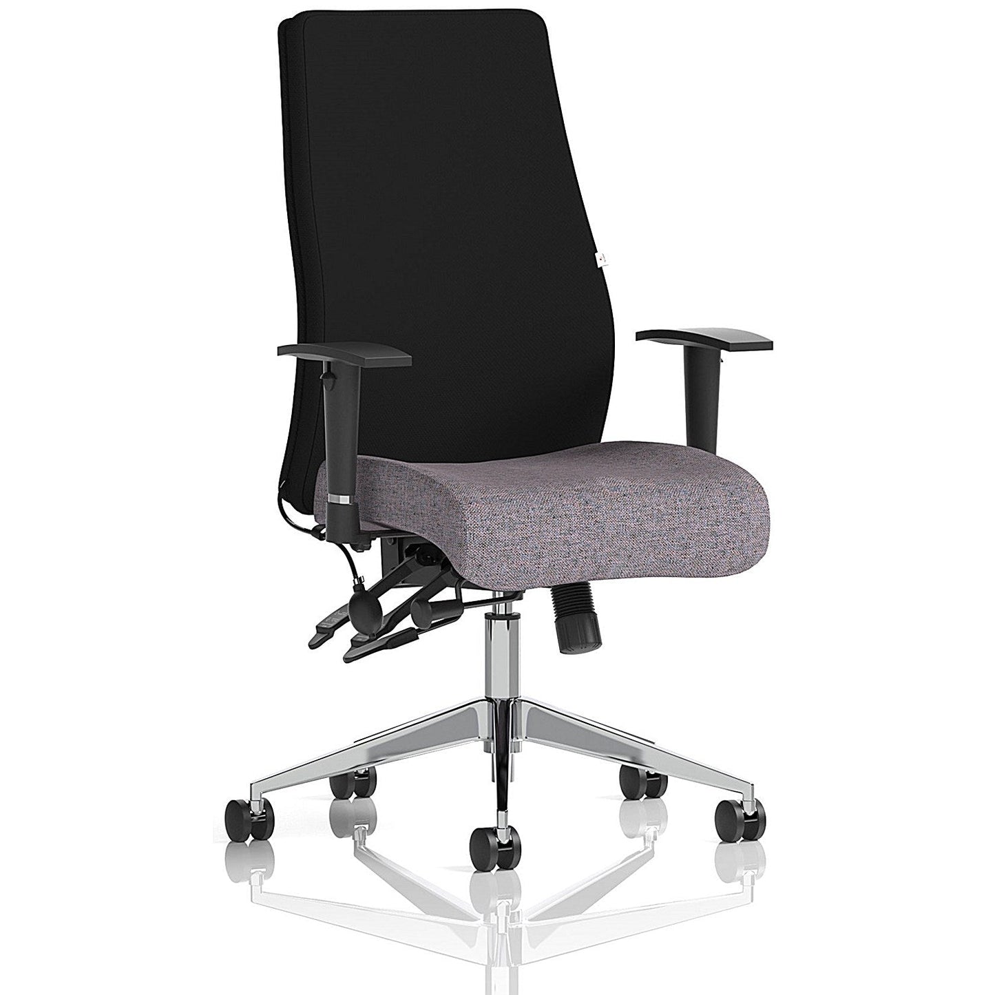 Onyx Ergo Black Back Posture Chair, Height Adjustable Arms, Rivet Fuse Easy2Order : KCUP4062