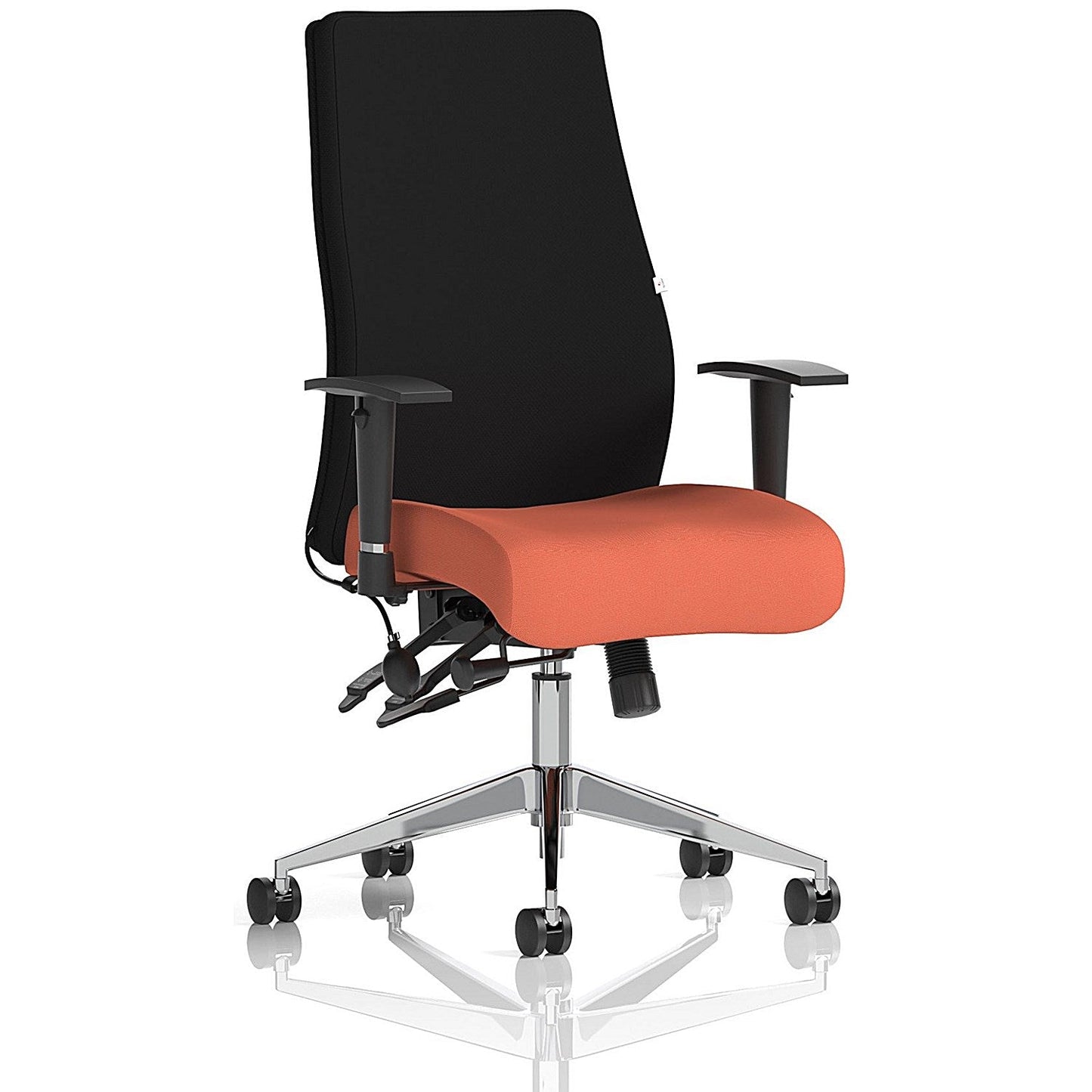 Onyx Ergo Black Back Posture Chair, Height Adjustable Arms, Quest Crab Easy2Order : KCUP4065