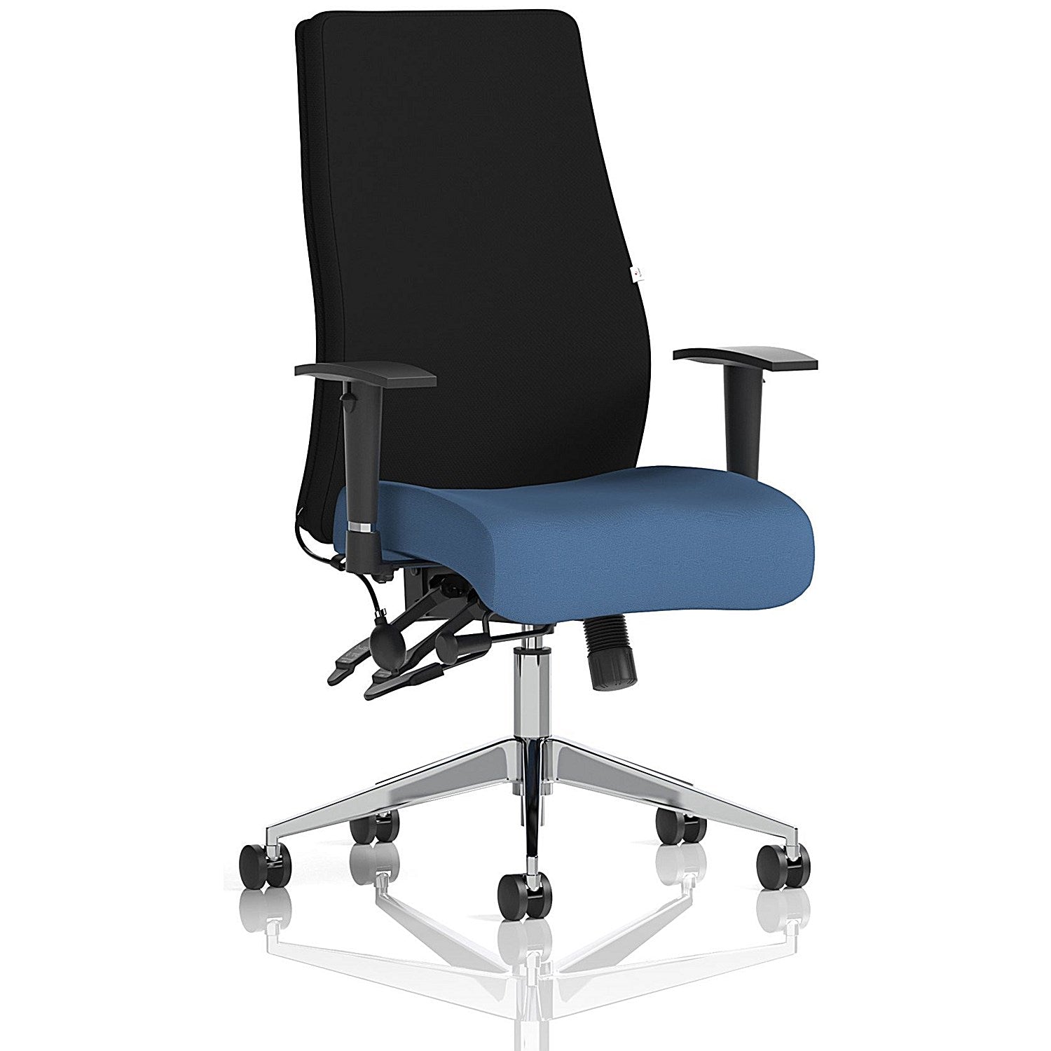Onyx Ergo Black Back Posture Chair, Height Adjustable Arms, Quest Limpet Easy2Order : KCUP4067